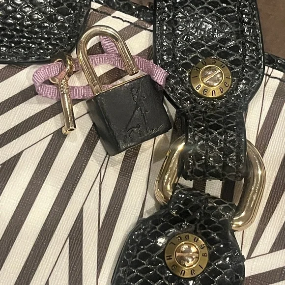 Henri Bendel Disturbed Stripped Briefcase/Laptop Bag - Picture 10 of 17